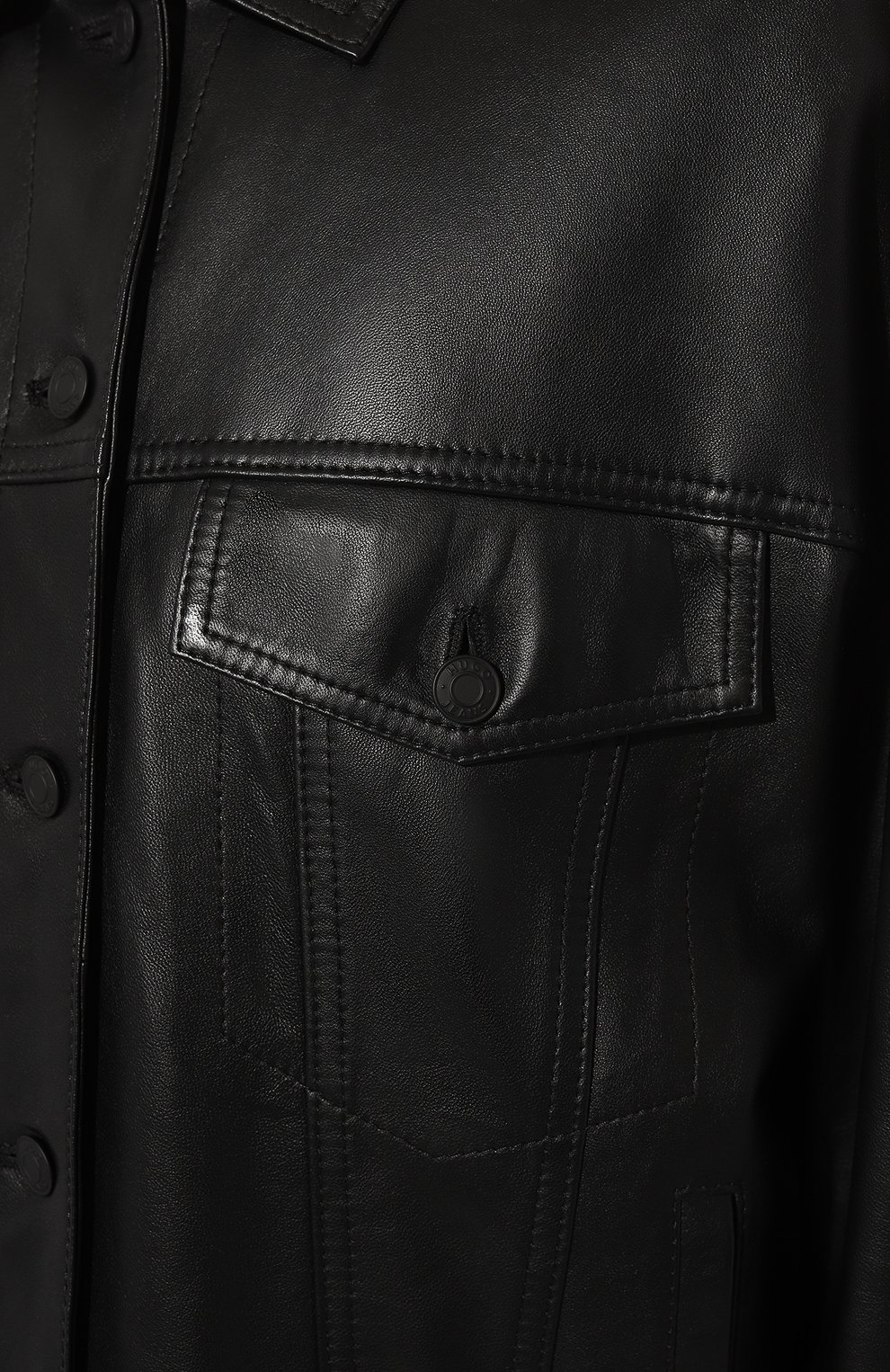 Женская кожаная куртка HUGO черного цвета, арт. 50499785 | Фото 5 (Кросс-КТ: Куртка; Рукава: Длинные; Материал сплава: Проставлено; Материал внешний: Натуральная кожа; Драгоценные камни: Проставлено; Женское Кросс-КТ: Замша и кожа; Длина (верхняя одежда): Короткие; Стили: Кэжуэл)