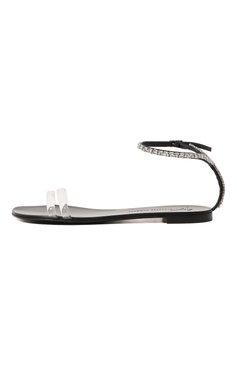 Женские комбинированные сандалии GIUSEPPE ZANOTTI DESIGN черного цвета, арт. E300001/005 | Фото 4 (Материал внешний: Экокожа; Каблук высота: Низкий; Региональные ограничения белый список (Axapta Mercury): Не проставлено; Материал внутренний: Натуральная кожа; Материал сплава: Проставлено; Нос: Не проставлено; Подошва: Плоская; Драгоценные камни: Проставлено)