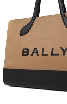 Женский сумка bar BALLY бежевого цвета, арт. WAE02X/CV034 | Фото 3 (Сумки-технические: Сумки-шопперы; Материал: Натуральная кожа, Текстиль; Материал сплава: Проставлено; Драгоценные камни: Проставлено; Размер: large)
