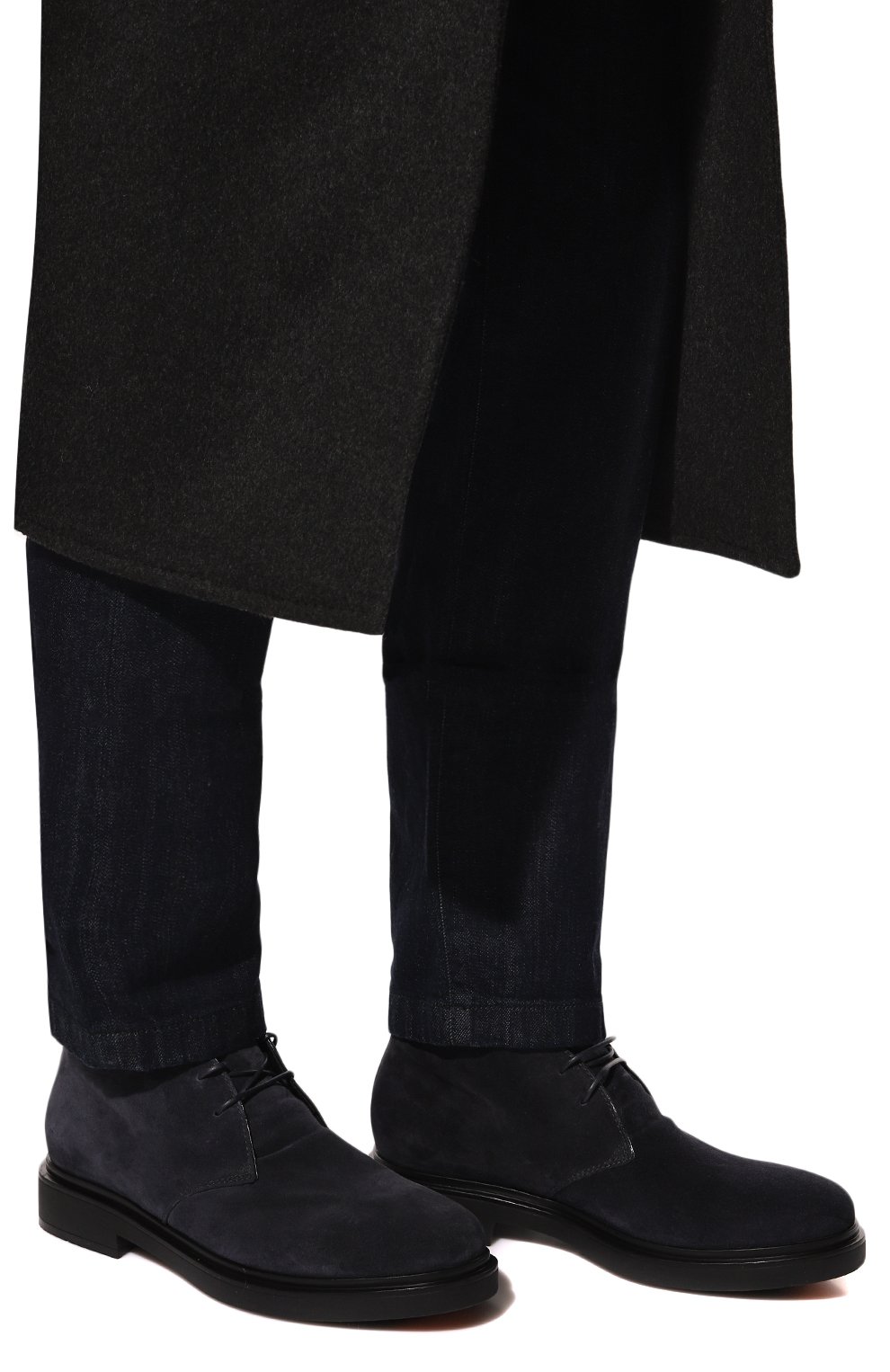 Мужские замшевые ботинки SANTONI темно-синего цвета, арт. MGWG17856NERASVUU60 | Фото 3 (Материал утеплителя: Натуральный мех; Мужское Кросс-КТ: Ботинки-обувь, Дезерты-обувь, зимние ботинки; Подошва: Плоская; Материал внешний: Замша)