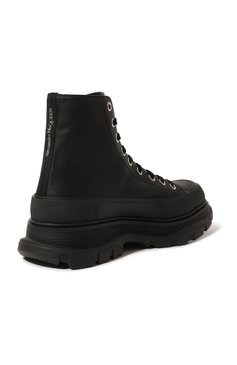Мужские кожаные ботинки tread slick ALEXANDER MCQUEEN черного цвета, арт. 705661/WHZ621081 | Фото 5 (Каблук высота: Высокий; Мужское Кросс-КТ: Ботинки-обувь; Материал утеплителя: Без утеплителя; Подошва: Массивная)