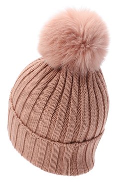 Женская шерстяная шапка MONCLER розового цвета, арт. G2-093-3B702-01-A9327 | Фото 3 (Материал: Текстиль, Шерсть)