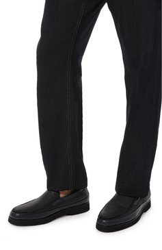 Мужские кожаные лоферы ALDO BRUE темно-синего цвета, арт. AB8108 | Фото 3 (Материал утеплителя: Натуральный мех; Материал сплава: Проставлено; Нос: Не проставлено; Стили: Кэжуэл)