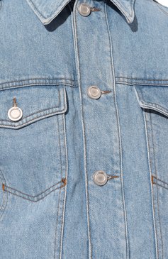 Мужская джинсовая куртка TRUSSARDI голубого цвета, арт. 52S00854-1T006238-E-005 | Фото 5 (Кросс-КТ: Куртка, Деним; Рукава: Длинные; Материал сплава: Проставлено; Материал внешний: Хлопок, Деним; Драгоценные камни: Проставлено; Длина (верхняя одежда): Короткие; Стили: Кэжуэл)