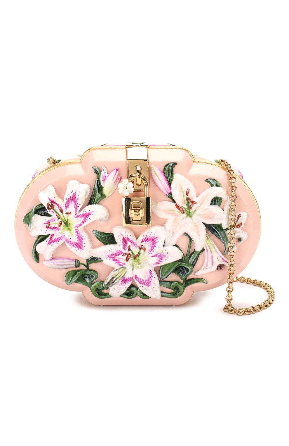 Женский сумка dolce box DOLCE & GABBANA светло-розового цвета, арт. BB6617/AA117 | Фото 6 (Женское Кросс-КТ: Вечерняя сумка, Клатч-клатчи; Размер: small; Материал: Экокожа)