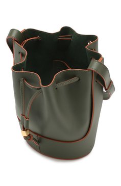 Женская сумка balloon small LOEWE хаки цвета, арт. 326.75AC31 | Фото 4 (Сумки-технические: Сумки через плечо; Материал: Натуральная кожа; Ремень/цепочка: На ремешке; Размер: small)