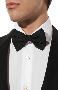 Мужской шелковый галстук-бабочка GIORGIO ARMANI черного цвета, арт. 360100/8P999 | Фото 2 (Материал: Текстиль, Шелк)