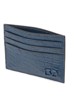 Мужской футляр для кредитных карт из кожи аллигатора VALENTINO синего цвета, арт. XY2P0S49/FTN/AMIS | Фото 3 (Материал: Экзотическая кожа)