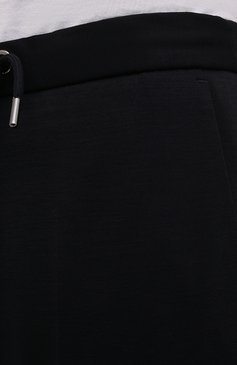 Мужские шерстяные брюки BOSS темно-синего цвета, арт. 50458741 | Фото 5 (Материал внешний: Шерсть; Длина (брюки, джинсы): Стандартные; Случай: Повседневный; Стили: Кэжуэл)