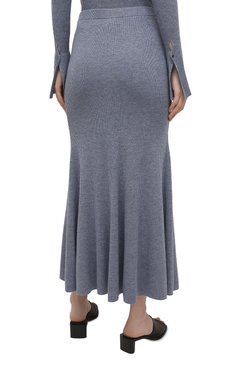 Женская шерстяная юбка NANUSHKA синего цвета, арт. ALINA_BLUE_MELANGE W00L KNIT | Фото 4 (Материал внешний: Шерсть; Региональные ограничения белый список (Axapta Mercury): RU; Кросс-КТ: Трикотаж; Женское Кросс-КТ: Юбка-одежда; Длина Ж (юбки, платья, шорты): Макси; Стили: Кэжуэл)