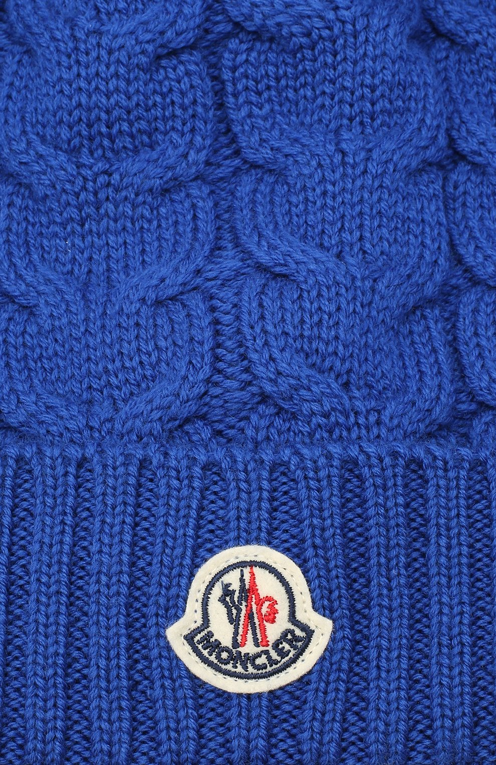 Детского шерстяная шапка MONCLER синего цвета, арт. F2-954-3B715-20-04S02 | Фото 3 (Материал: Текстиль, Шерсть; Региональные ограничения белый список (Axapta Mercury): RU)