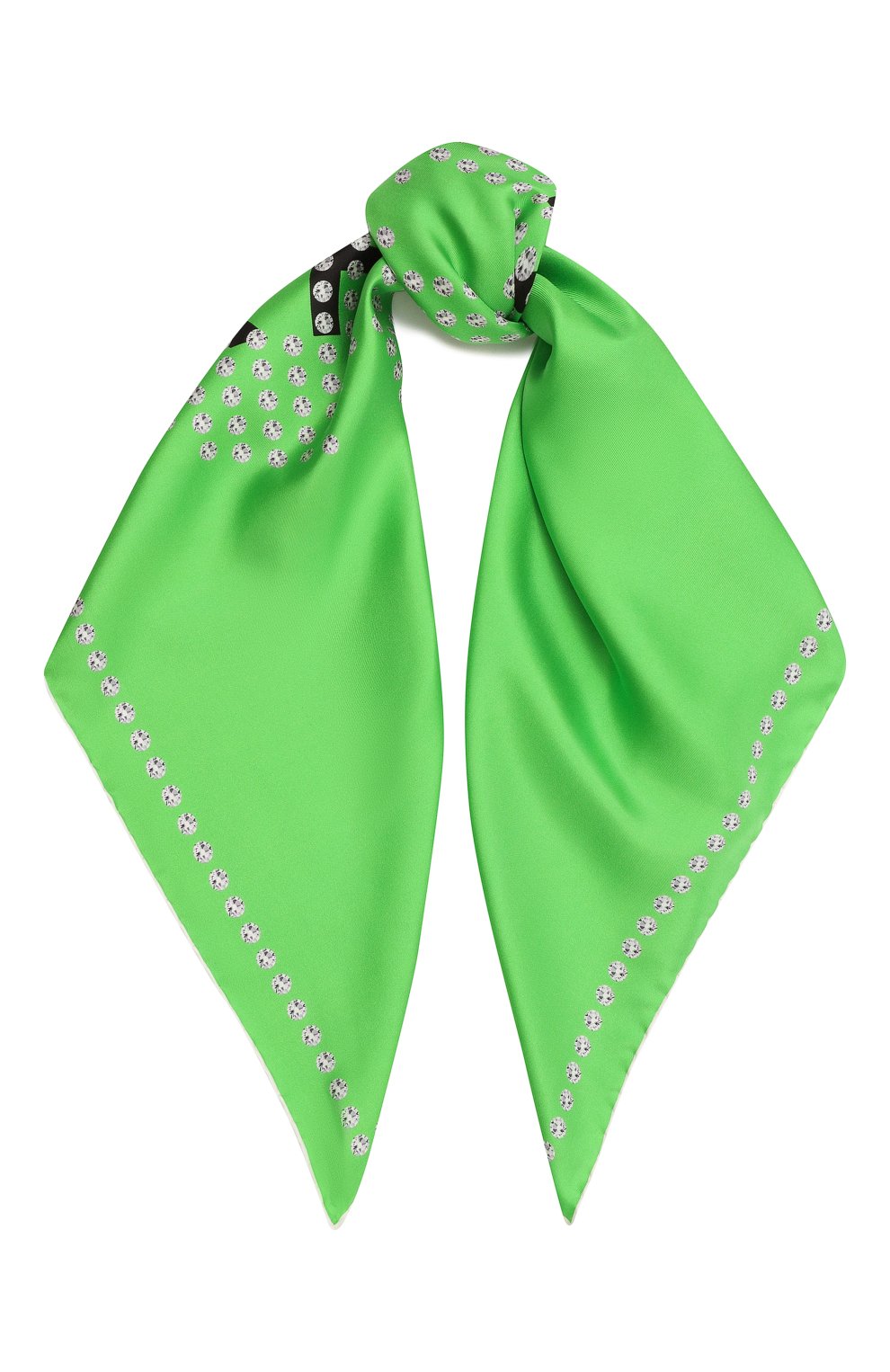 Женский шелковый платок GIVENCHY зеленого цвета, арт. GW9090/SQ439 | Фото 1 (Материал: Текстиль, Шелк; Материал сплава: Проставлено; Нос: Не проставлено)