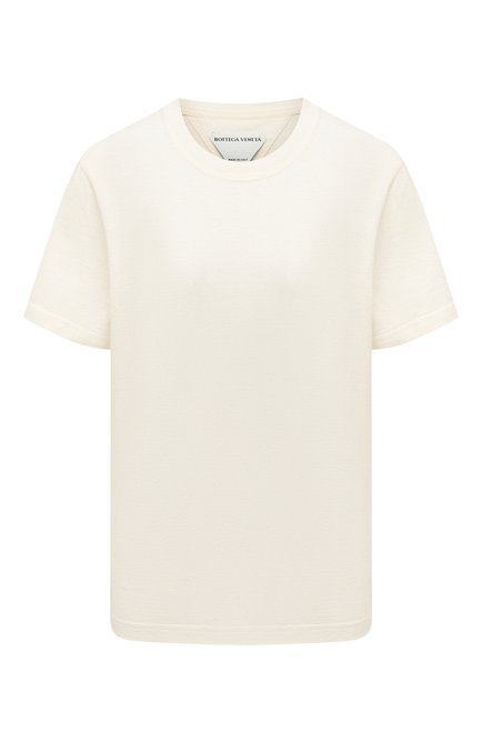 Женская хлопковая футболка BOTTEGA VENETA белого цвета по цене 31650 руб., арт. 649060/VF1U0 | Фото 1