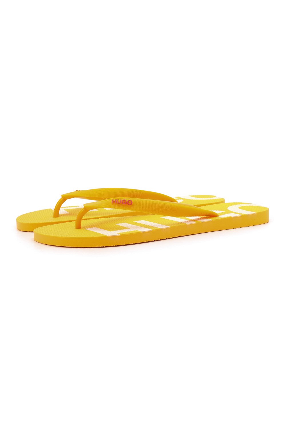 Мужские шлепанцы HUGO желтого цвета, арт. 50451987 | Фото 1 (Материал внешний: Пластик, Резина)