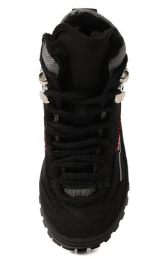 Детские кожаные ботинки DSQUARED2 черного цвета, арт. 75661/BLACK/28-35 | Фото 4 (Кросс-КТ: хайкеры; Материал сплава: Проставлено; Нос: Не проставлено; Материал внутренний: Текстиль)