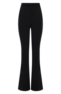 Женские брюки VERSACE JEANS COUTURE черного цвета, арт. 75HAA107/N0217 | Фото 1 (Длина (брюки, джинсы): Удлиненные; Женское Кросс-КТ: Брюки-одежда; Материал внешний: Синтетический материал; Материал сплава: Проставлено; Силуэт Ж (брюки и джинсы): Расклешенные; Драгоценные камни: Проставлено; Стили: Кэжуэл)