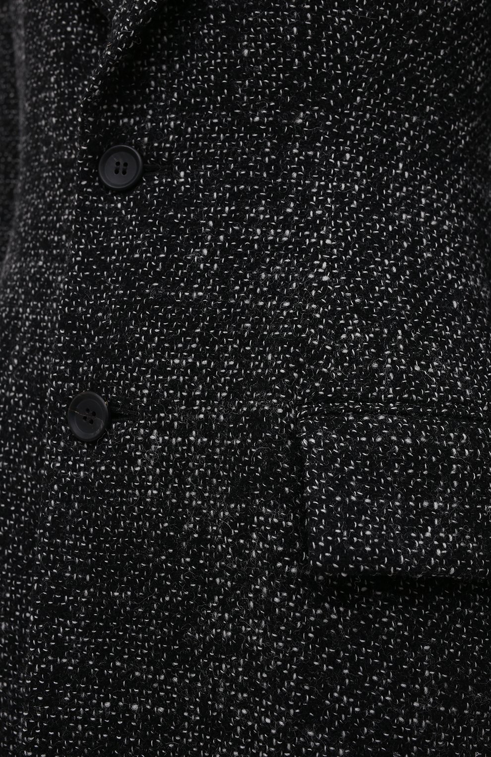 Женское шерстяное пальто YOHJI YAMAMOTO черного цвета, арт. FR-C04-104 | Фото 5 (Материал внешний: Шерсть; Рукава: Длинные; Длина (верхняя одежда): До середины бедра; Стили: Классический; 1-2-бортные: Однобортные; Материал подклада: Купро)