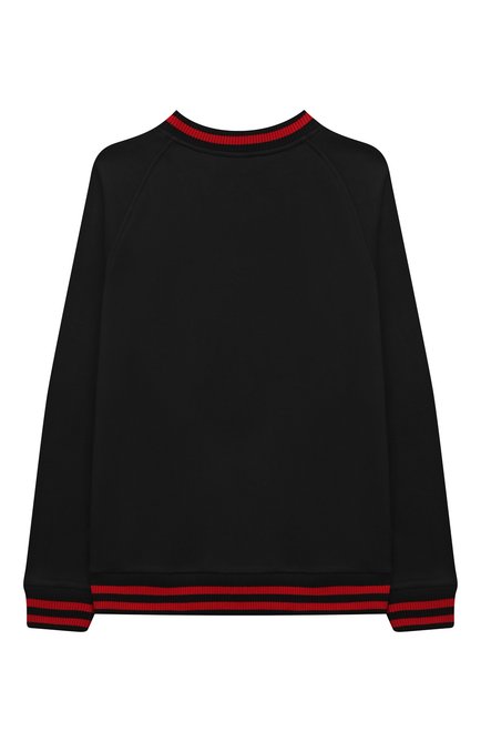 Детский хлопковый свитшот BALMAIN черного цвета, арт. 6O4560 | Фото 2 (Материал внешний: Хлопок; Рукава: Длинные; Региональные ограничения белый список (Axapta Mercury): RU; Мальчики Кросс-КТ: Свитшот-одежда; Ростовка одежда: 10 - 11 лет | 140 - 146см, 12 лет | 152 см, 13 - 15 лет | 158 см, 8 лет | 128 см)
