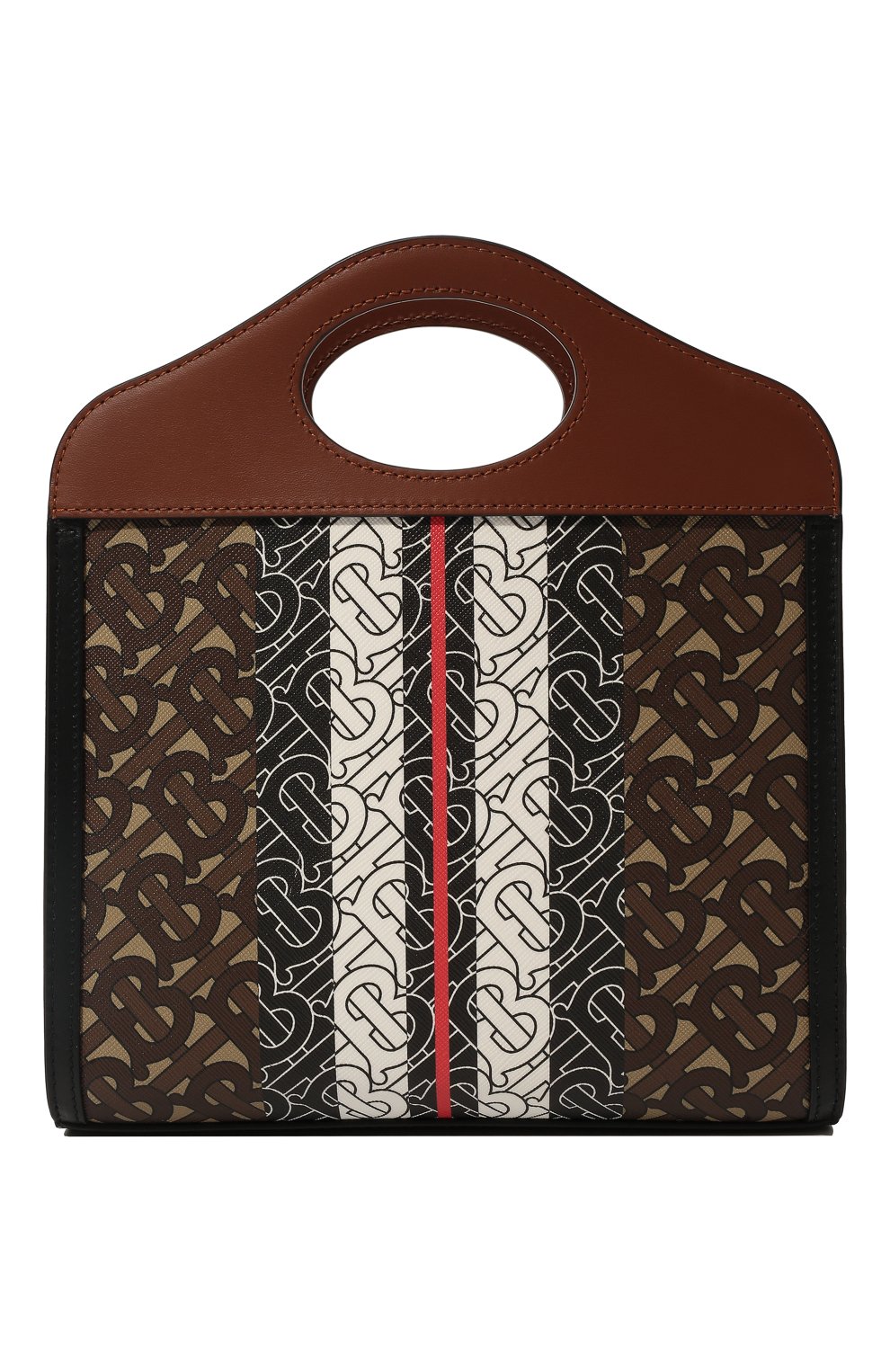 Женская сумка pocket mini BURBERRY коричневого цвета, арт. 8019365 | Фото 5 (Сумки-технические: Сумки через плечо, Сумки top-handle; Размер: mini; Ремень/цепочка: На ремешке; Материал: Экокожа)