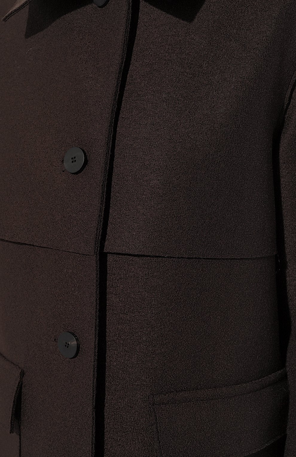 Женское шерстяное пальто HARRIS WHARF LONDON коричневого цвета, арт. A1551MLK-Y | Фото 5 (Материал внешний: Шерсть; Рукава: Длинные; Материал сплава: Проставлено; Стили: Классический; Мате риал подклада: Синтетический материал; Длина (верхняя одежда): Длинные; 1-2-бортные: Однобортные; Драгоценные камни: Проставлено)