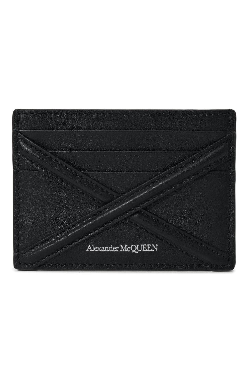 Мужской кожаный футляр для кредитных карт ALEXANDER MCQUEEN черного цвета, арт. 726324 1AAD0 | Фото 1 (Материал: Натуральная кожа)