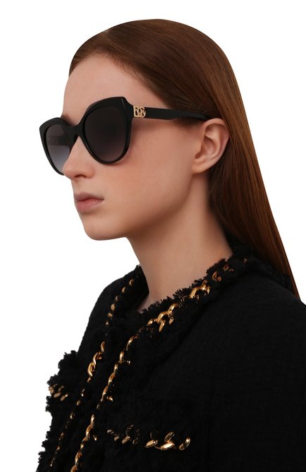 Женские солнцезащитные очки DOLCE & GABBANA черного цвета, арт. 4392-501/8G | Фото 2 (Тип очков: С/з; Оптика Гендер: оптика-женское; Очки форма: Бабочка)