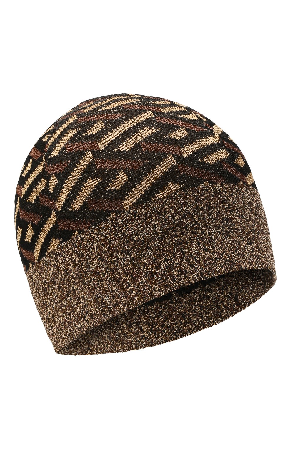 Женская шапка из вискозы VERSACE коричневого цвета, арт. 1002522/1A01524 | Фото 1 (Материал: Текстиль, Вискоза; Материал сплава: Проставлено; Нос: Не проставлено)