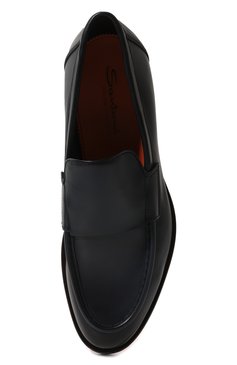 Мужские кожаные лоферы SANTONI темно-синего цвета, арт. MCCG18357PD5SGFRN01 | Фото 6 (Материал внутренний: Натуральная кожа; Стили: Классический)