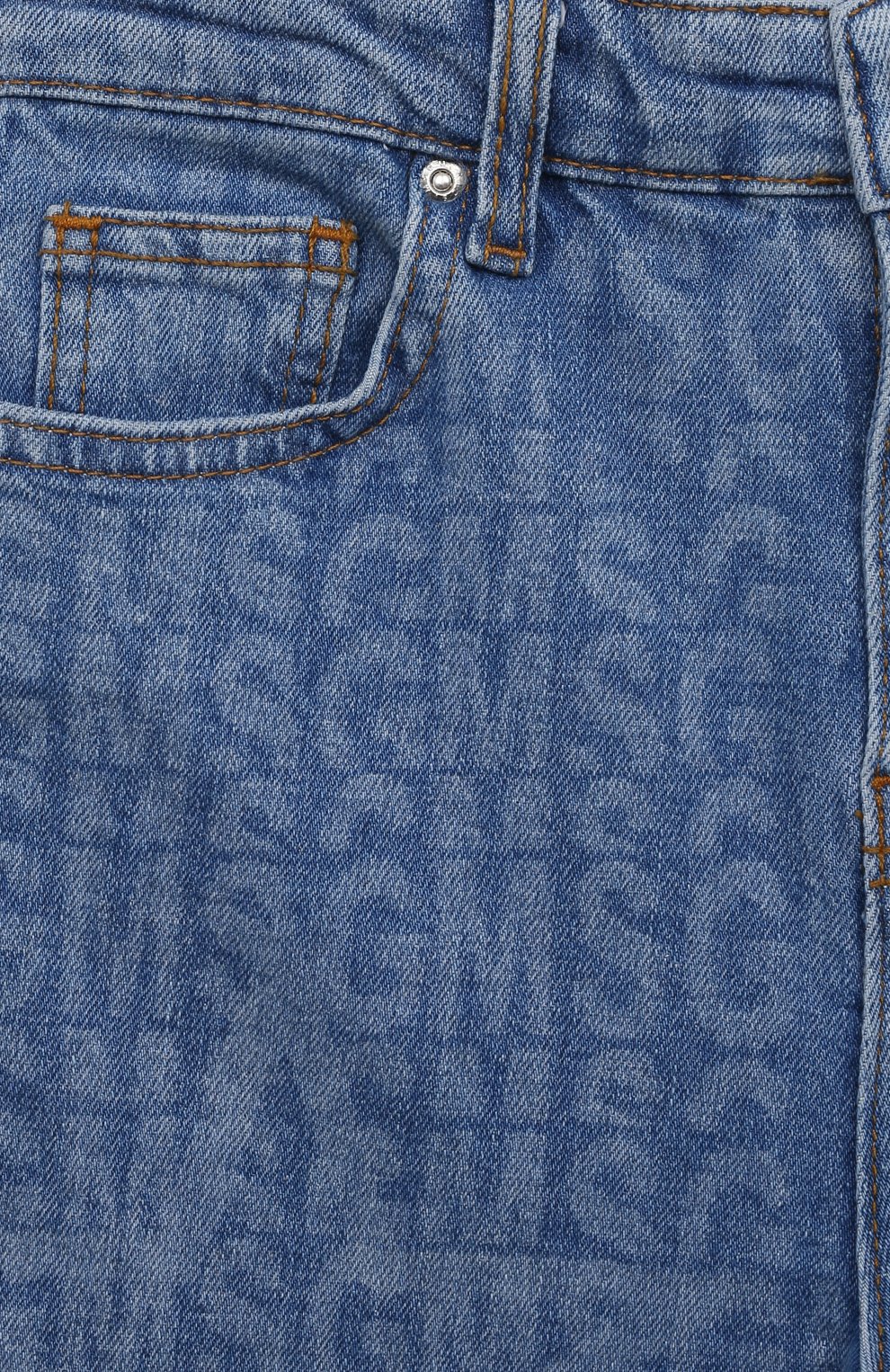 Детские джинсы MSGM KIDS голубого цвета, арт. F3MSJGDP051 | Фото 3 ( Детали: Декор; Материал сплава: Проставлено; Нос: Не проставлено; Материал внешний: Хлопок)