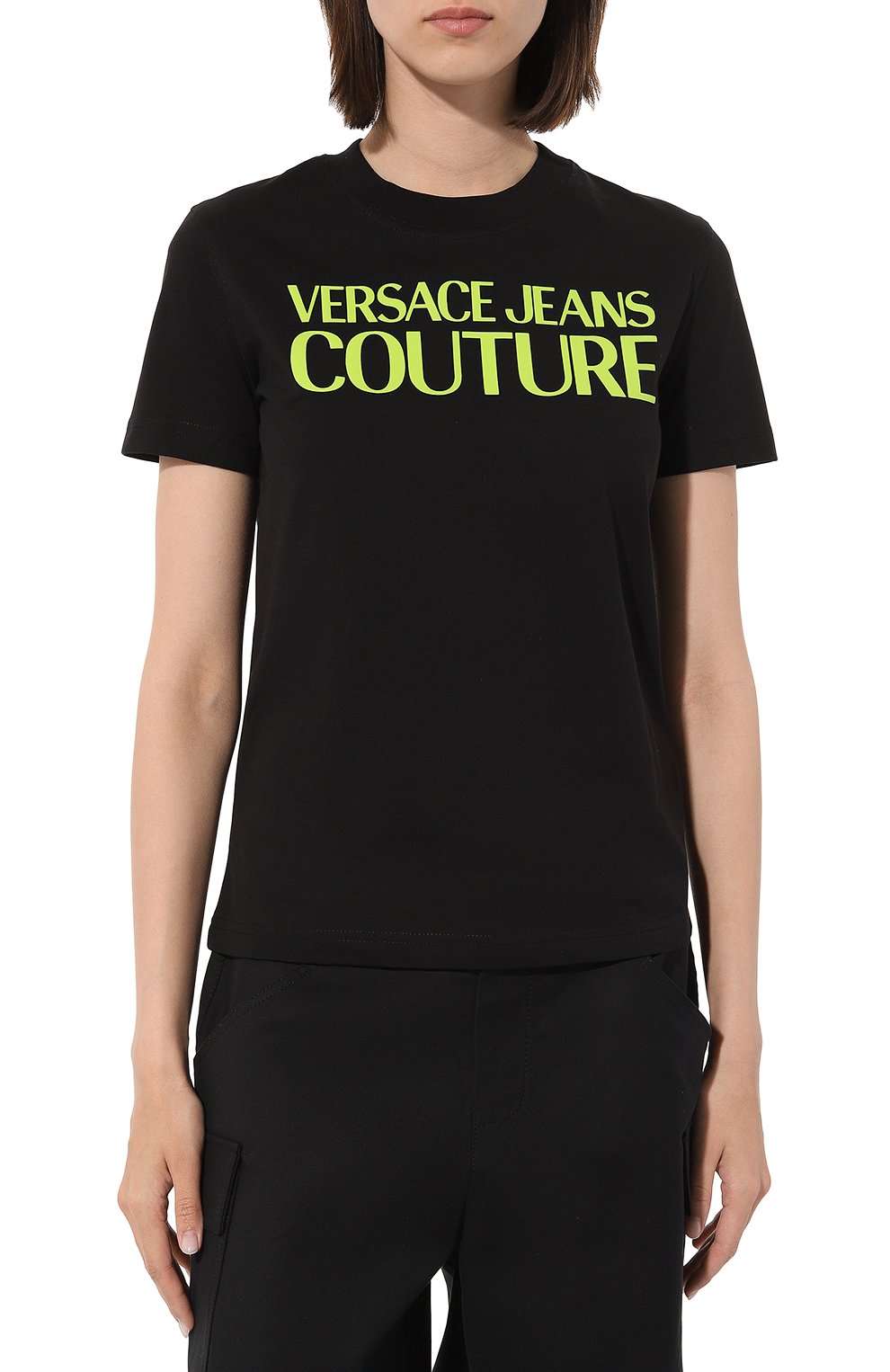 Хлопковая футболка Versace Jeans Couture  74HAHT03/CJ000 Фото 3