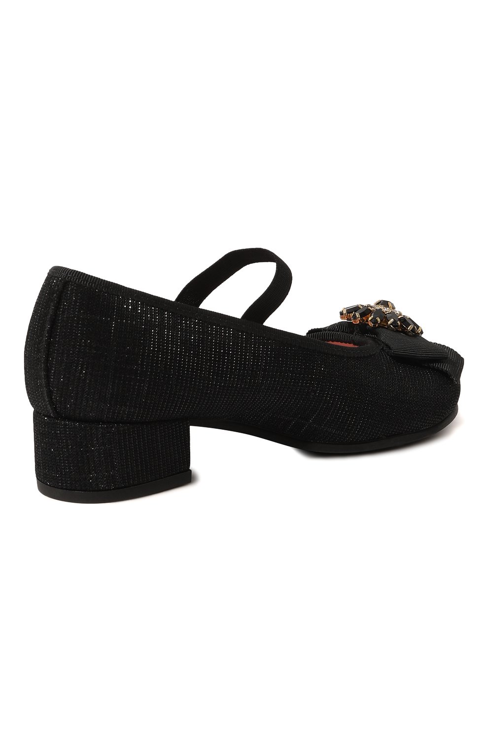 Детские туфли PRETTY BALLERINAS черного цвета, арт. 50544 | Фото 3 (Материал внешний: Текстиль)