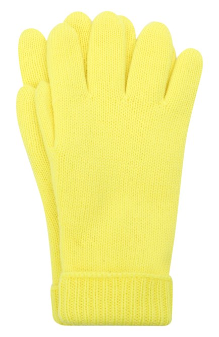 Детские шерстяные перчатки IL TRENINO желтого цвета, арт. 21 4063 | Фото 1 (Материал: Шерсть, Текстиль)