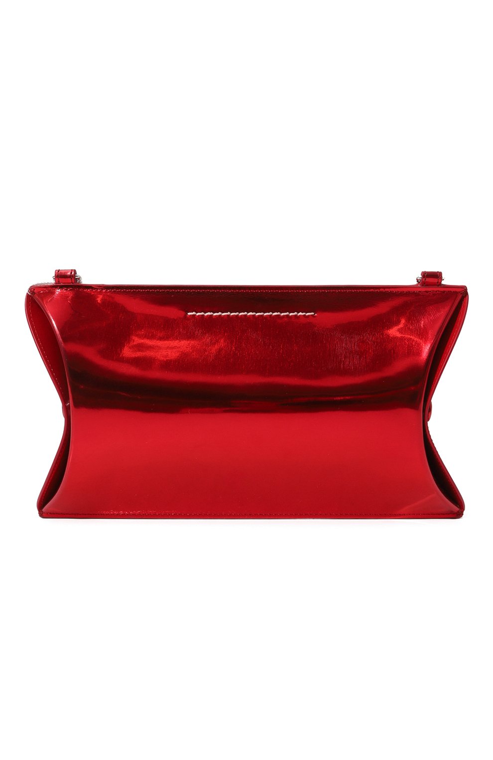 Женская су мка packaging 6 MM6 красного цвета, арт. SB6WG0005/P0410 | Фото 6 (Сумки-технические: Сумки через плечо; Материал: Натуральная кожа; Материал сплава: Проставлено; Ремень/цепочка: На ремешке; Драгоценные камни: Проставлено; Размер: small)