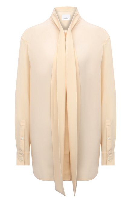 Женская шелковая блузка BURBERRY кремвого цвета по цене 115500 руб., арт. 8044833 | Фото 1