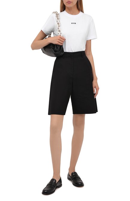 Женская хлопковая футболка MSGM белого цвета, арт. 2000MDM500 200002 | Фото 2 (Материал внешний: Хлопок; Рукава: Короткие; Длина (для топов): Стандартные; Стили: Спорт-шик; Женское Кросс-КТ: Футболка-одежда; Принт: С принтом)