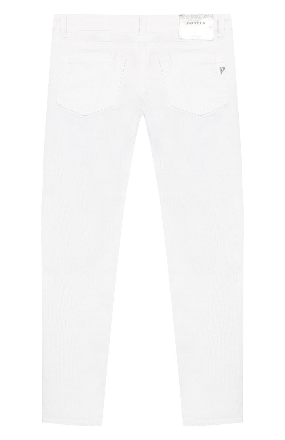 Детские джинсы прямого кроя DONDUP белого цвета, арт. YP270/BS0009B/PTD | Фото 2 (Детали: Однотонный; Материал внешний: Хлопок; Кросс-КТ: джинсы; Статус проверки: Проверена категория)