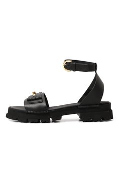 Женские кожаные сандалии EMPORIO ARMANI черного цвета, арт. X3P823/XF652 | Фото 4 (Подошва: Платформа; Каблук высота: Низкий; Материал внутренний: Натуральная кожа; Материал сплава: Проставлено; Драгоценные камни: Проставлено)
