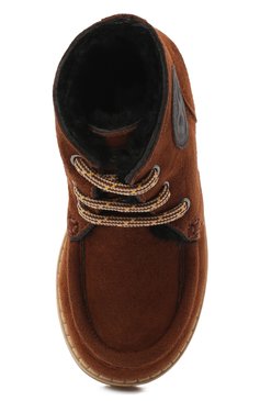 Детские замшевые ботинки DOLCE & GABBANA коричневого цвета, арт. DA0953/A1275/24-28 | Фото 4 (Материал внешний: Кожа; Материал утеплителя: Натуральный мех; Региональные ограничения белый список (Axapta Mercury): RU; Длина стельки: 14,7, 15,4, 16,1, 16,7, 17,4)
