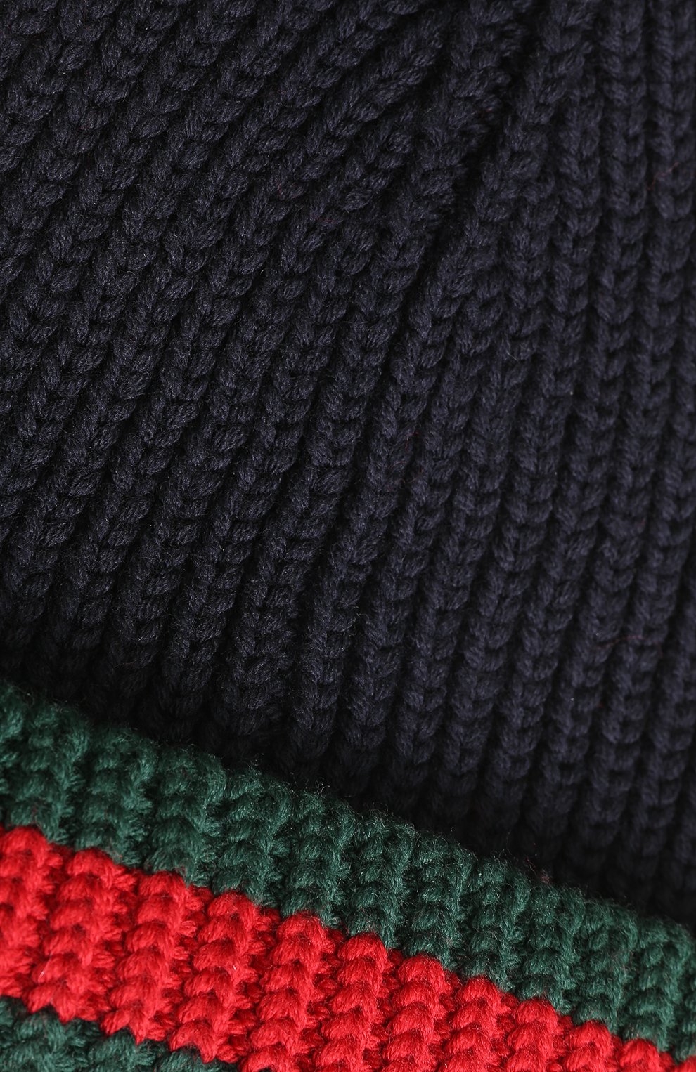 Мужская шерстяная шапка GUCCI темно-синего цвета, арт. 429753/4G206 | Фото 3 (Материал: Текстиль, Шерсть; Кросс-КТ: Трикотаж)