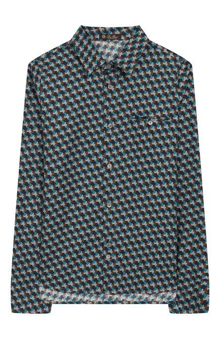 Детская хлопковая рубашка LORO PIANA разноцветного цвета по цене 36550 руб., арт. FAI6956 | Фото 1