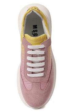 Детские кроссовки MSGM KIDS розового цвета, арт. 74017/36-40 | Фото 4 (Материал внешний: Текстиль; Материал внутренний: Натуральная кожа; Материал сплава: Проставлено; Нос: Не проставлено)