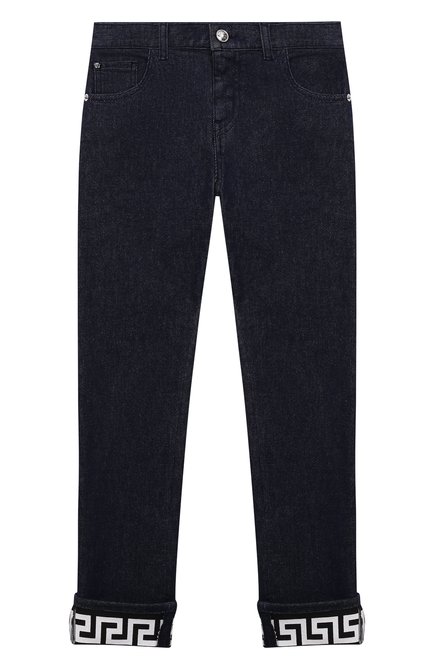 Детские джинсы VERSACE темно-синего цвета по цене 35550 руб., арт. 1001676/1A01374/8A-14A | Фото 1