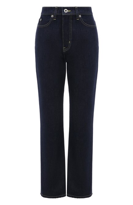 Женские джинсы KENZO темно-синего цвета, арт. FD62DPP216B1 | Фото 1 (Длина (брюки, джинсы): Стандартные; Материал сплава: Проставлено; Материал внешний: Хлопок; Драгоценные камни: Проставлено)
