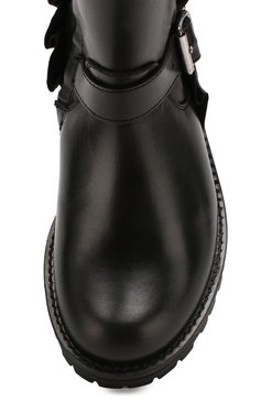 Детские кожаные сапоги с меховой отделкой GALLUCCI черного цвета, арт. J40004BM/ST S S CUG VIT | Фото 4 (Материал утеплителя: Натуральный мех, Шерсть; Статус проверки: Проверена категория)