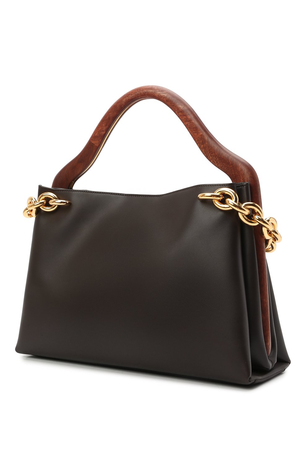 Женская сумка mount small BOTTEGA VENETA темно-коричневого цвета, арт. 667410/V12J2 | Фото 4 (Сумки-технические: Сумки top-handle; Материал: Натуральная кожа; Размер: small)