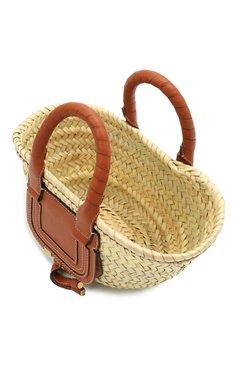 Женский сумка marcie small CHLOÉ коричневого цвета, арт. CHC21US832C97 | Фото 4 (Сумки-технические: Сумки-шопперы; Материал: Растительное волокно; Размер: small)