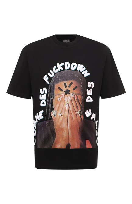 Мужская хлопковая футболка COMME DES FUCKDOWN черного цвета по цене 12500 руб., арт. CDFU2535 | Фото 1