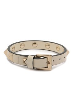 Женский браслет rockstud VALENTINO кремвого цвета, арт. VW2J0255/VIT | Фото 2 (Материал: Кожа)