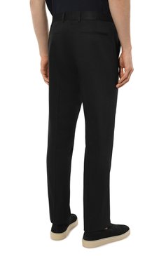Мужские хлопковые брюки STEFANO RICCI черного цвета, арт. M1TL0MERA2/CTA105 | Фото 4 (Длина (брюки, джинсы): Стандартные; Материал внешний: Хлопок; Стили: Классический, Кэжуэл; Случай: Формальный)