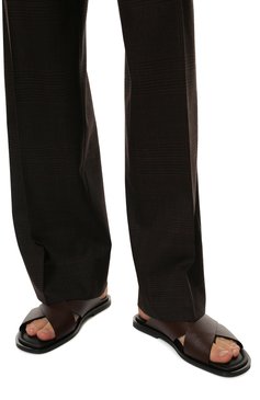 Мужские кожаные шлепанцы PRADA коричневого цвета, арт. 2X3029-3E0N-F0038 | Фото 3